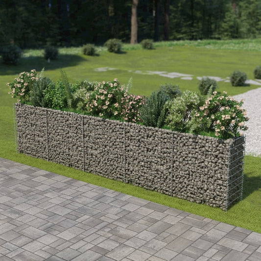 vidaXL Gabion Raised Bed Galvanised Steel 177.2"x19.7"x39.4", 143564