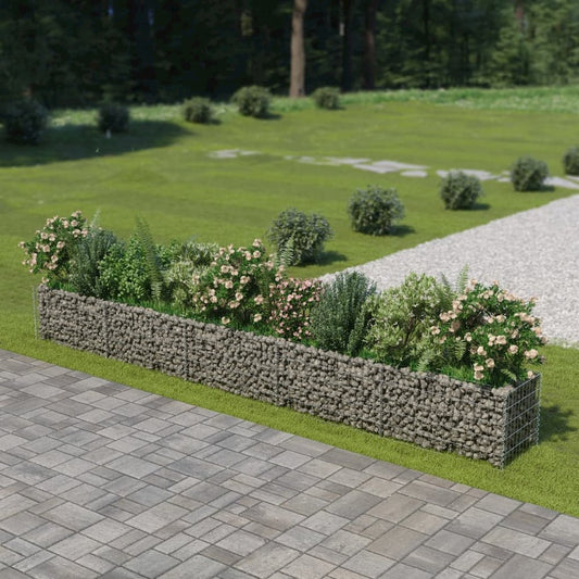 vidaXL Gabion Raised Bed Galvanised Steel 177.2"x19.7"x19.7", 143565