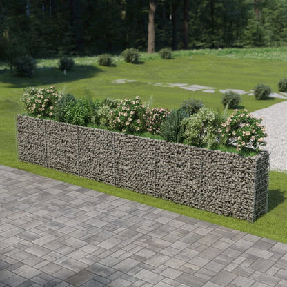 vidaXL Gabion Raised Bed Galvanised Steel 212.6"x19.7"x39.4", 143566
