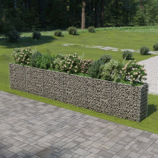 vidaXL Gabion Raised Bed Galvanised Steel 212.6"x19.7"x39.4", 143566
