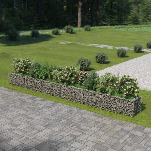 vidaXL Gabion Raised Bed Galvanised Steel 212.6"x19.7"x19.7", 143567