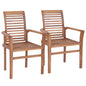 vidaXL Stacking Dining Chairs 2 pcs Solid Teak, 44664