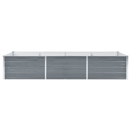 vidaXL Garden Raised Bed Galvanized Steel 94.5"x31.5"x17.7" Gray, 44842