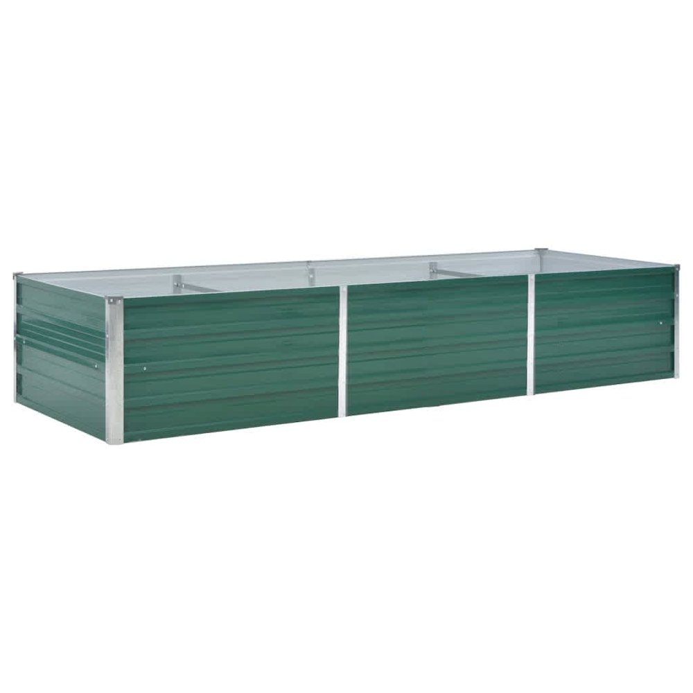 vidaXL Garden Raised Bed Galvanized Steel 94.5"x31.5"x17.7" Green, 44843