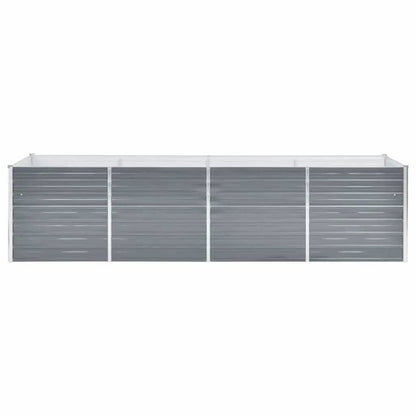vidaXL Garden Raised Bed Galvanized Steel 126"x31.5"x31.3" Gray, 44844