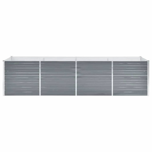 vidaXL Garden Raised Bed Galvanized Steel 126"x31.5"x31.3" Gray, 44844