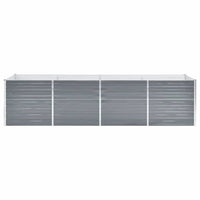 vidaXL Garden Raised Bed Galvanized Steel 126"x31.5"x31.3" Gray, 44844