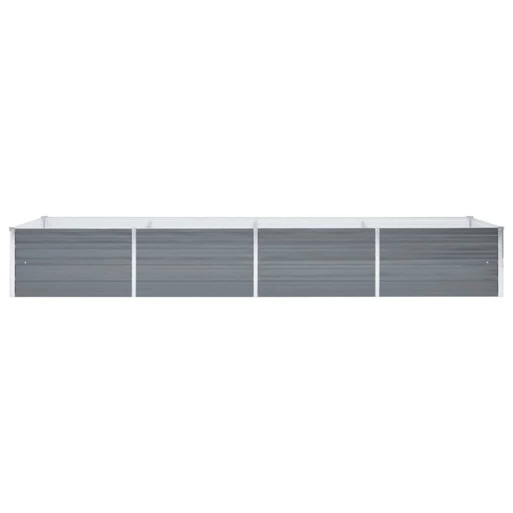vidaXL Garden Raised Bed Galvanized Steel 126"x31.5"x17.7" Gray, 44846