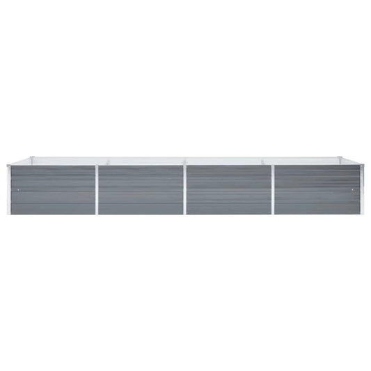 vidaXL Garden Raised Bed Galvanized Steel 126"x31.5"x17.7" Gray, 44846