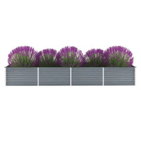 vidaXL Garden Raised Bed Galvanized Steel 126"x31.5"x17.7" Gray, 44846