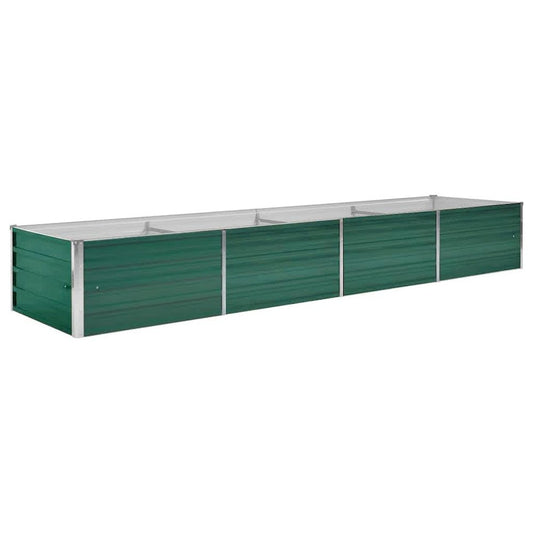 vidaXL Garden Raised Bed Galvanized Steel 126"x31.5"x17.7" Green, 44847