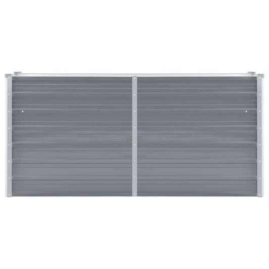 vidaXL Garden Raised Bed Galvanized Steel 63"x15.7"x31.3" Gray, 44848