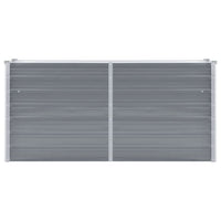 vidaXL Garden Raised Bed Galvanized Steel 63"x15.7"x31.3" Gray, 44848