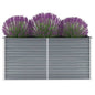 vidaXL Garden Raised Bed Galvanized Steel 63"x15.7"x31.3" Gray, 44848