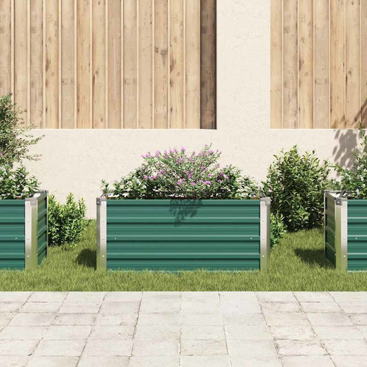Garden Raised Bed Galvanized Steel 39.4"x15.7"x17.7" Green