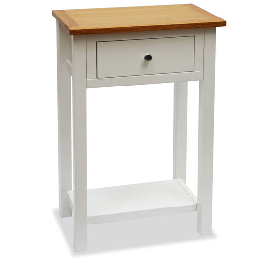 vidaXL End Table 19.7"x12.6"x29.5" Solid Oak Wood, 247048