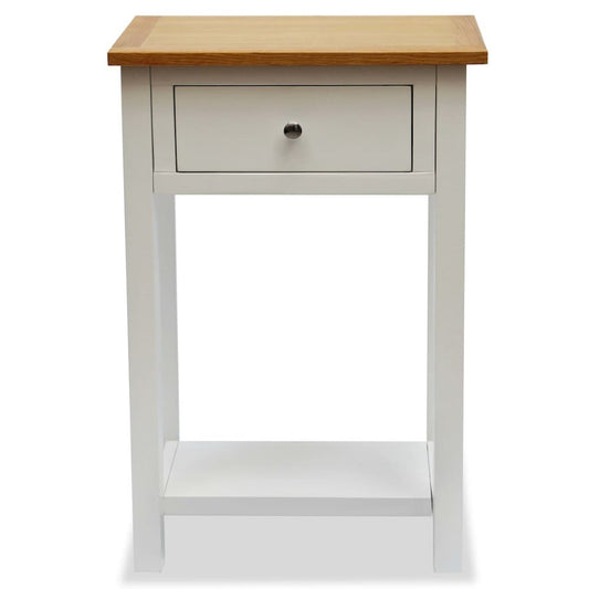 vidaXL End Table 19.7"x12.6"x29.5" Solid Oak Wood, 247048