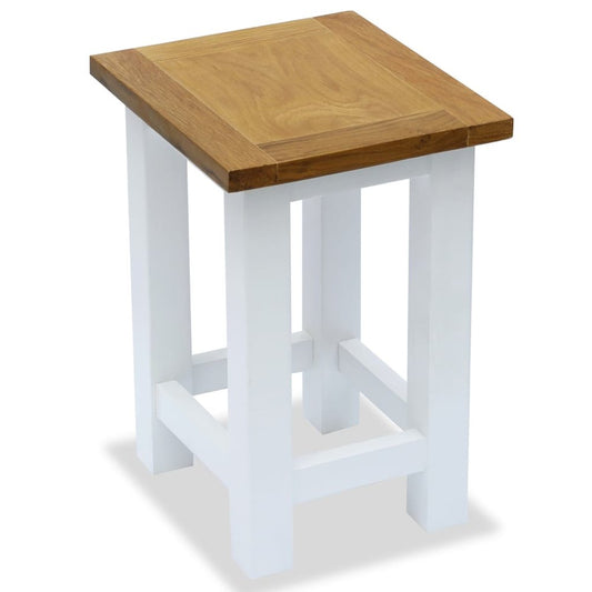 vidaXL End Table 10.6"x9.4"x14.6" Solid Oak Wood, 247052