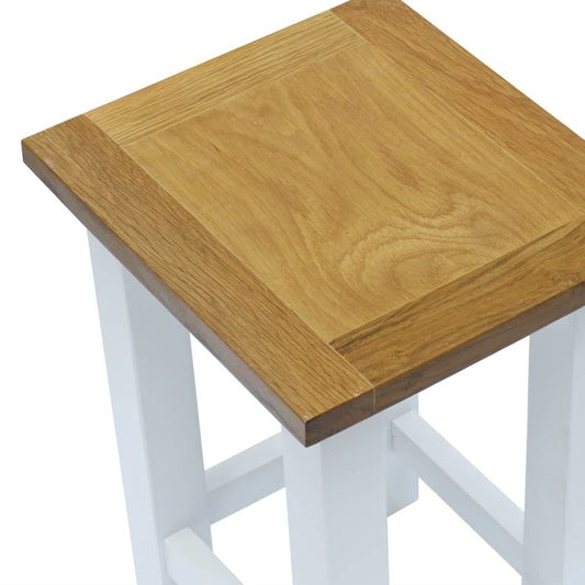 vidaXL End Table 10.6"x9.4"x14.6" Solid Oak Wood, 247052