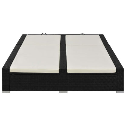 Sunlounger Black frame with cream cushions
