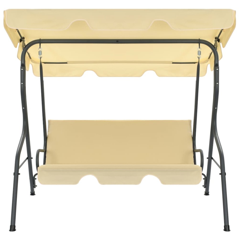 Garden Swing Seat Cream White Powder-coated steel, Polyester Large