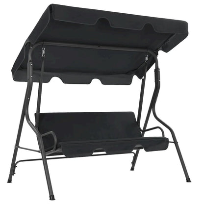 Garden Swing Chair Anthracite Powder-coated steel 66.9x43.3x60.2 in