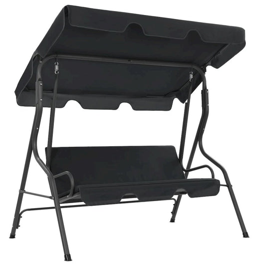 Garden Swing Chair Anthracite Powder-coated steel 66.9x43.3x60.2 in