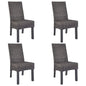vidaXL Dining Chairs 4 pcs Brown Kubu Rattan and Mango Wood (2x246655), 275467