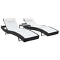 Sunlounger Set of 2 Black and white