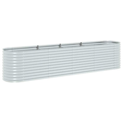 vidaXL Garden Raised Bed 157.4"x31.4"x31.8" galvanized Steel Silver, 45511