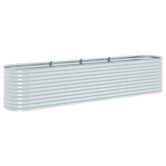 vidaXL Garden Raised Bed 157.4"x31.4"x31.8" galvanized Steel Silver, 45511