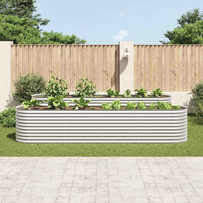 vidaXL Garden Raised Bed 157.4"x31.4"x31.8" galvanized Steel Silver, 45511
