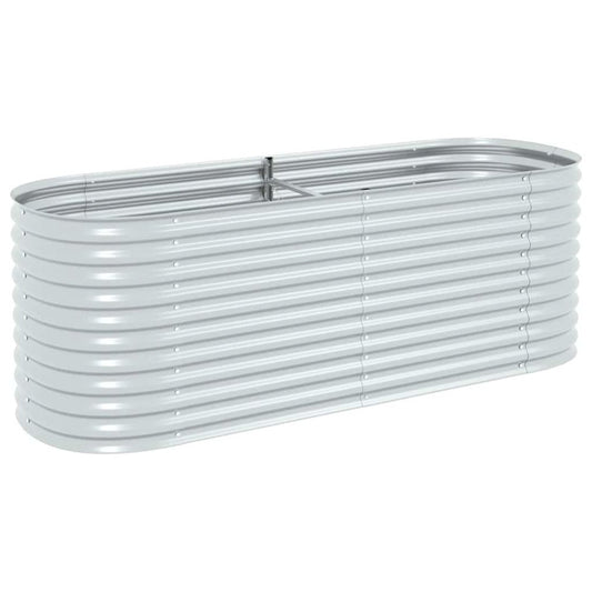 vidaXL Garden Raised Bed 94.4"x31.4"x31.8" galvanized Steel Silver, 45513