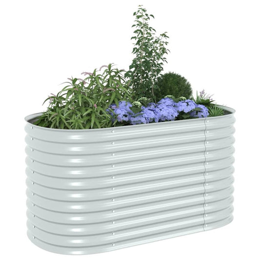 vidaXL Garden Raised Bed 62.9"x31.4"x31.8" galvanized Steel Silver, 45514