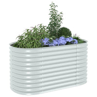 vidaXL Garden Raised Bed 62.9"x31.4"x31.8" galvanized Steel Silver, 45514