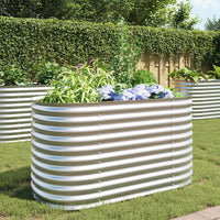 vidaXL Garden Raised Bed 62.9"x31.4"x31.8" galvanized Steel Silver, 45514