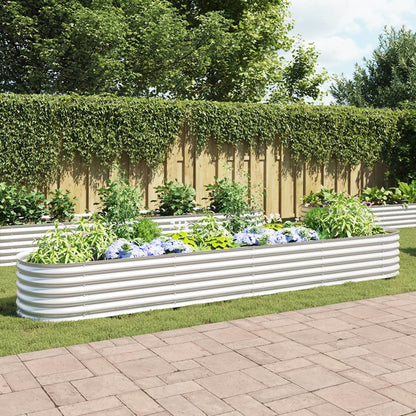 vidaXL Garden Raised Bed 157.5"x31.5"x17.3" Galvanised Steel Silver, 45516