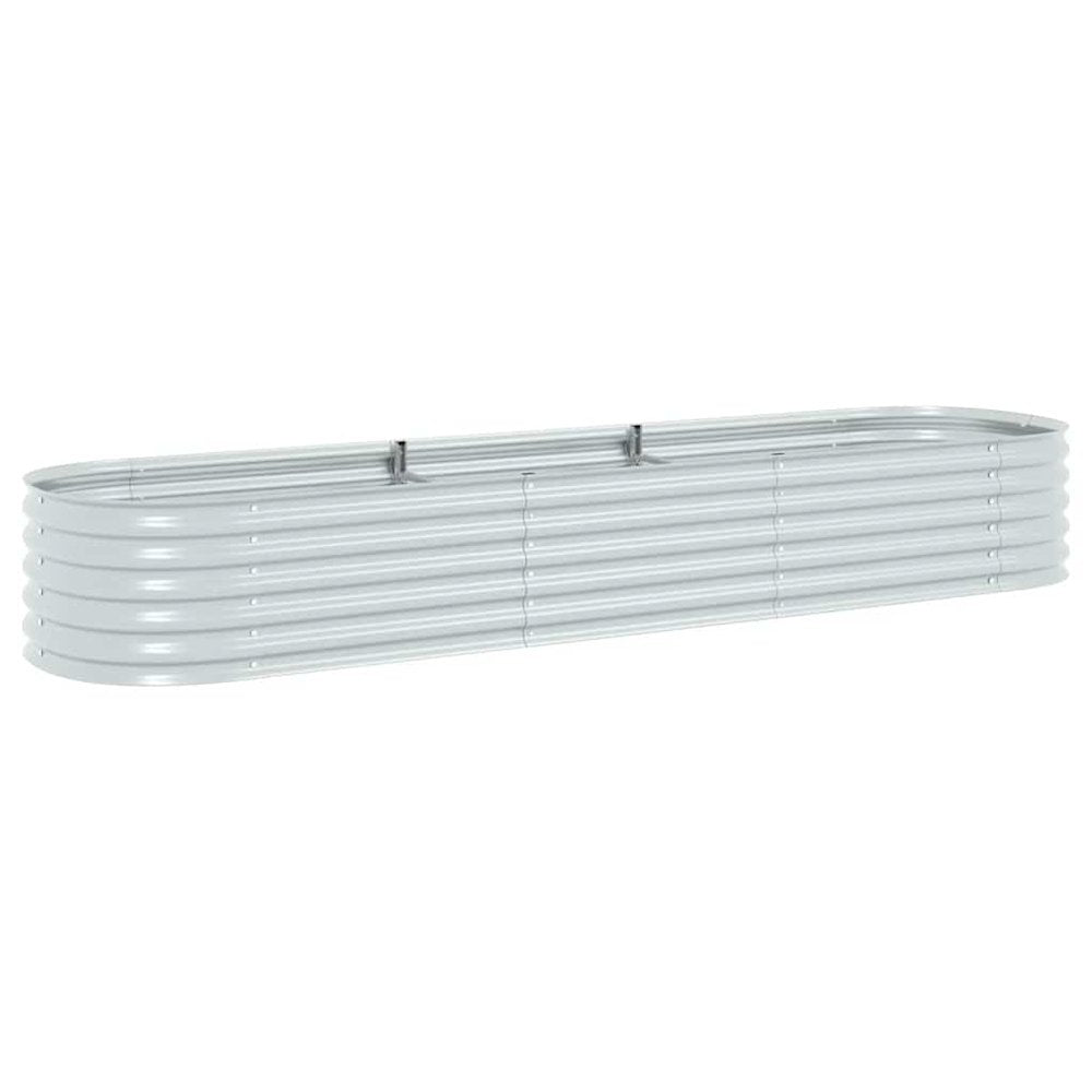 vidaXL Garden Raised Bed 126"x31.5"x17.3" Galvanised Steel Silver, 45517