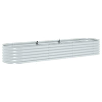 vidaXL Garden Raised Bed 126"x31.5"x17.3" Galvanised Steel Silver, 45517