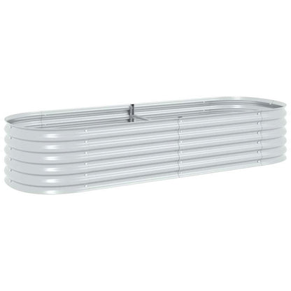 vidaXL Garden Raised Bed 94.5"x31.5"x17.3" Galvanised Steel Silver, 45518