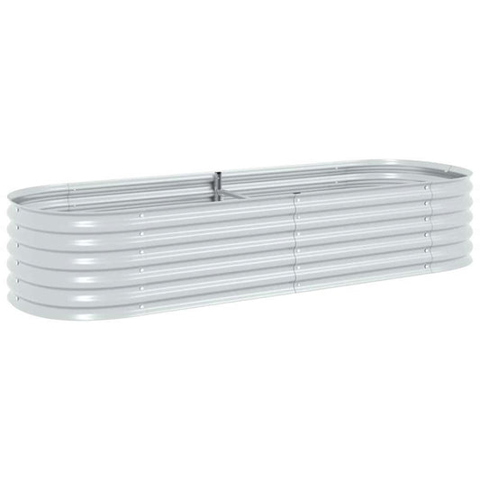 vidaXL Garden Raised Bed 94.5"x31.5"x17.3" Galvanised Steel Silver, 45518