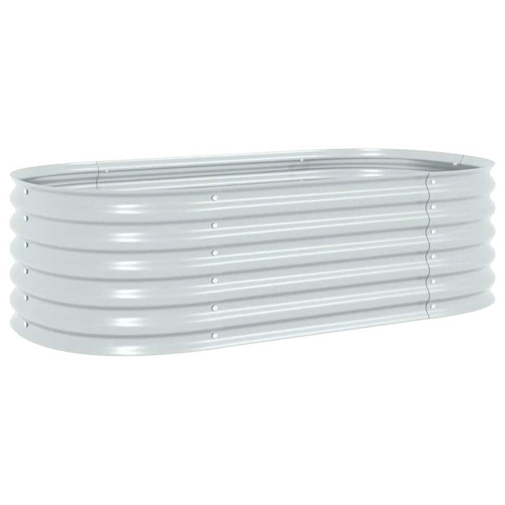 vidaXL Garden Raised Bed 63"x31.5"x17.3" Galvanised Steel Silver, 45519