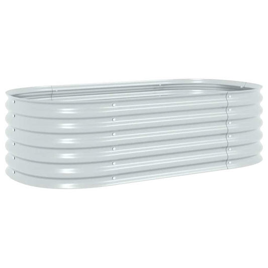 vidaXL Garden Raised Bed 63"x31.5"x17.3" Galvanised Steel Silver, 45519