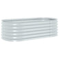 vidaXL Garden Raised Bed 63"x31.5"x17.3" Galvanised Steel Silver, 45519