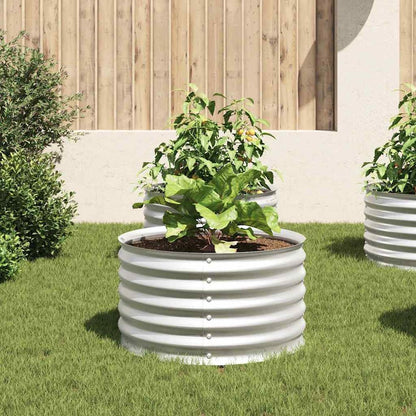 vidaXL Garden Raised Bed 31.5"x31.5"x17.3" Galvanised Steel Silver, 45520