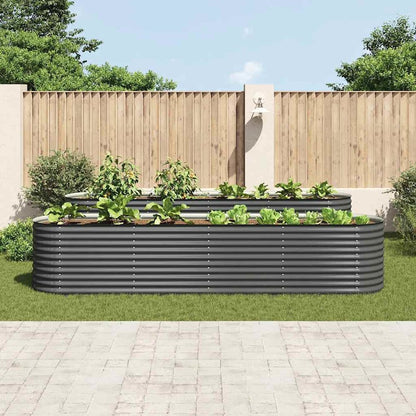 vidaXL Garden Raised Bed 157.4"x31.4"x31.8" galvanized Steel Gray, 45521