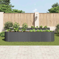 vidaXL Garden Raised Bed 157.4"x31.4"x31.8" galvanized Steel Gray, 45521