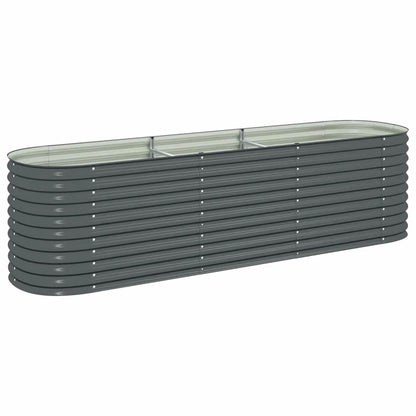 vidaXL Garden Raised Bed 125.9"x31.4"x31.8" galvanized Steel Gray, 45522
