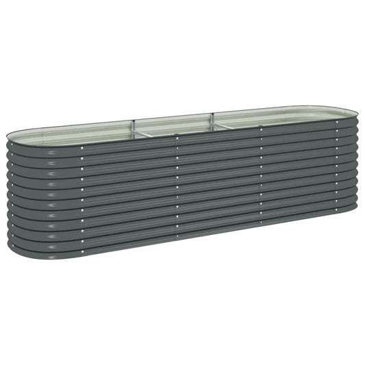 vidaXL Garden Raised Bed 125.9"x31.4"x31.8" galvanized Steel Gray, 45522