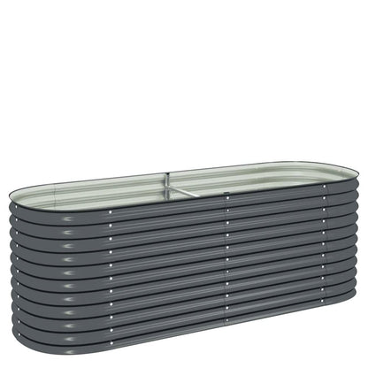 vidaXL Garden Raised Bed 94.4"x31.4"x31.8" galvanized Steel Gray, 45523
